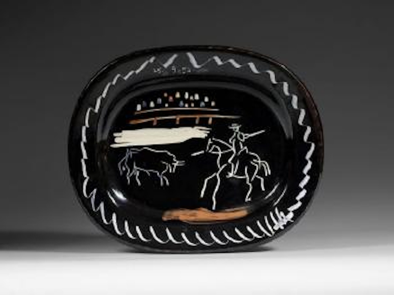 Corrida sur fond noir by Pablo Picasso