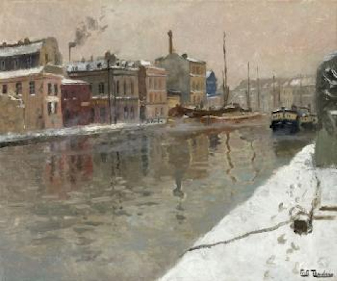 Le canal Saint-Martin, Paris by Fritz Thaulow