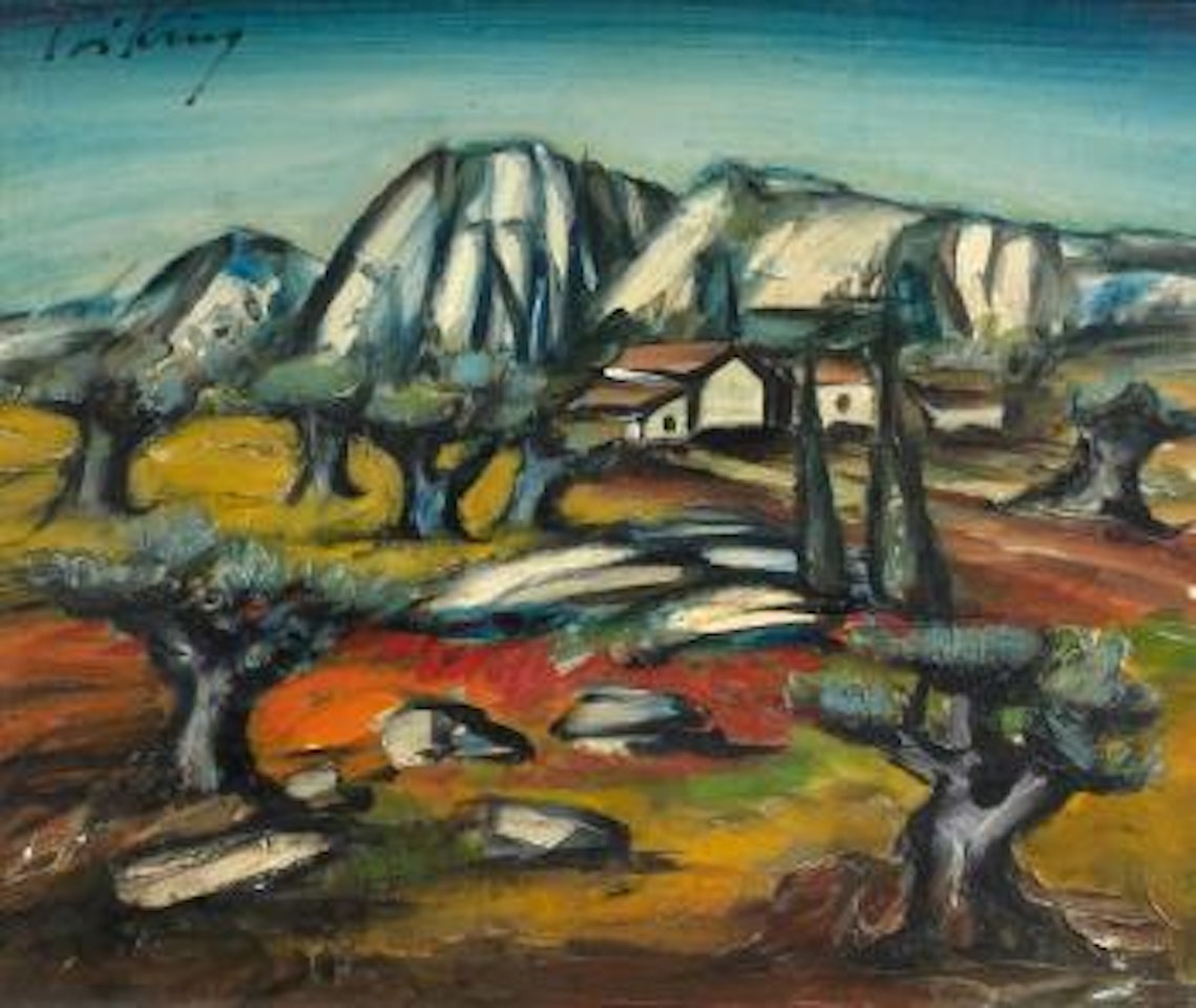 Maisons dans un paysage montagneux by Franz Priking