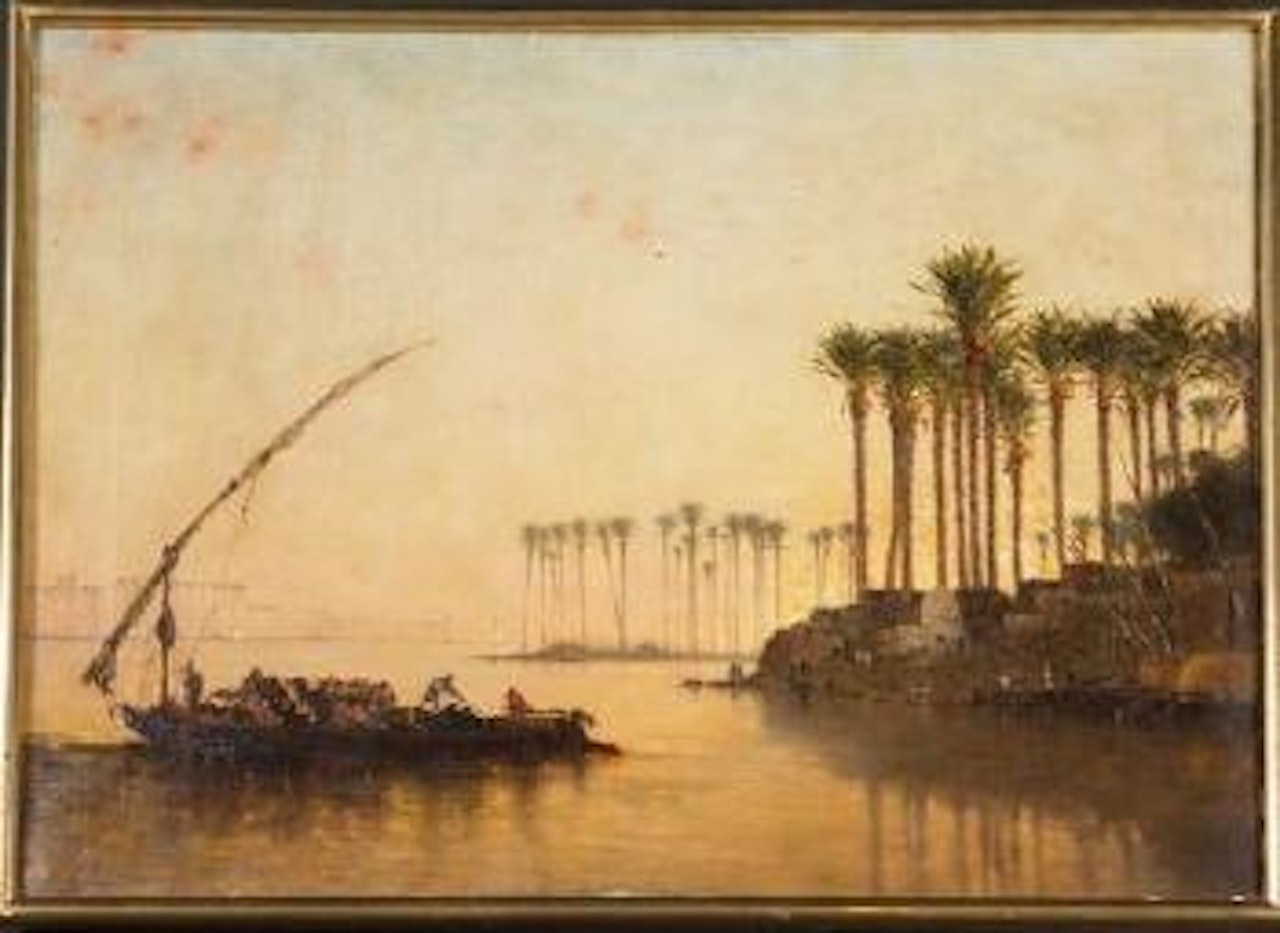 Felouque sur le Nil by Narcisse Berchere