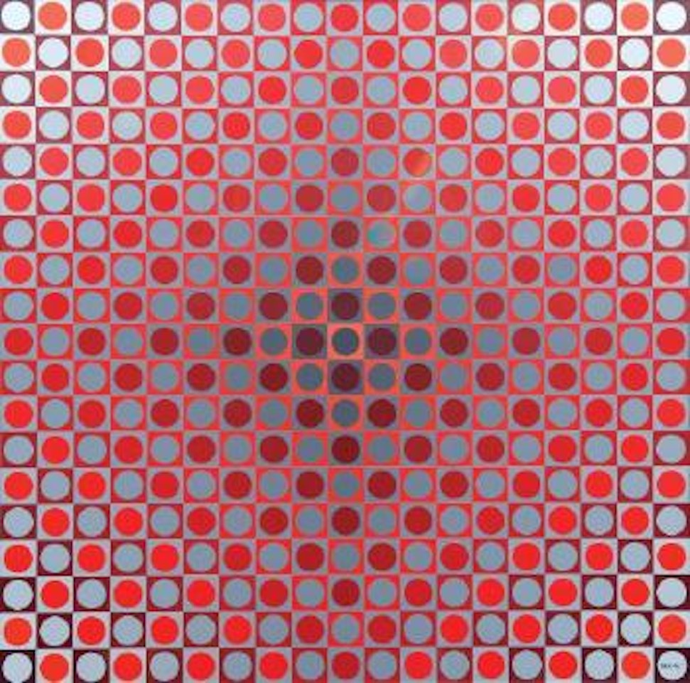 Alom red/grey by Victor Vasarely