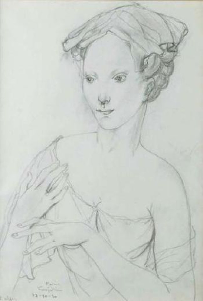 Portrait de jeune fille, Alger by Leonard Tsuguharu Foujita