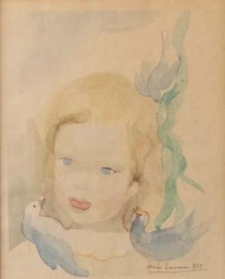 Fillette et colombes by Marie Laurencin