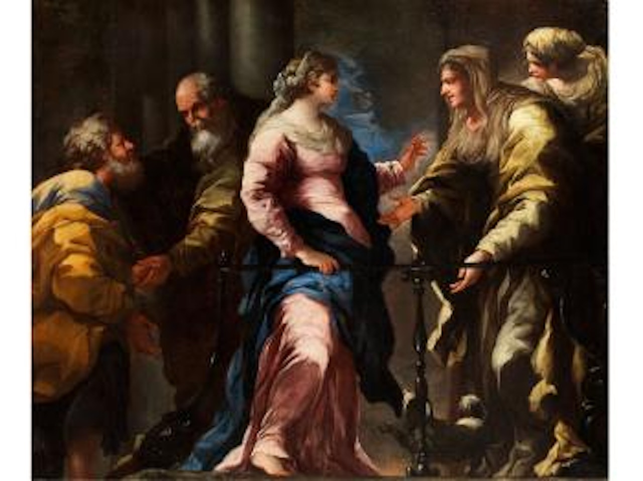 Maria Besucht Elisabeth by Circle of Luca Giordano