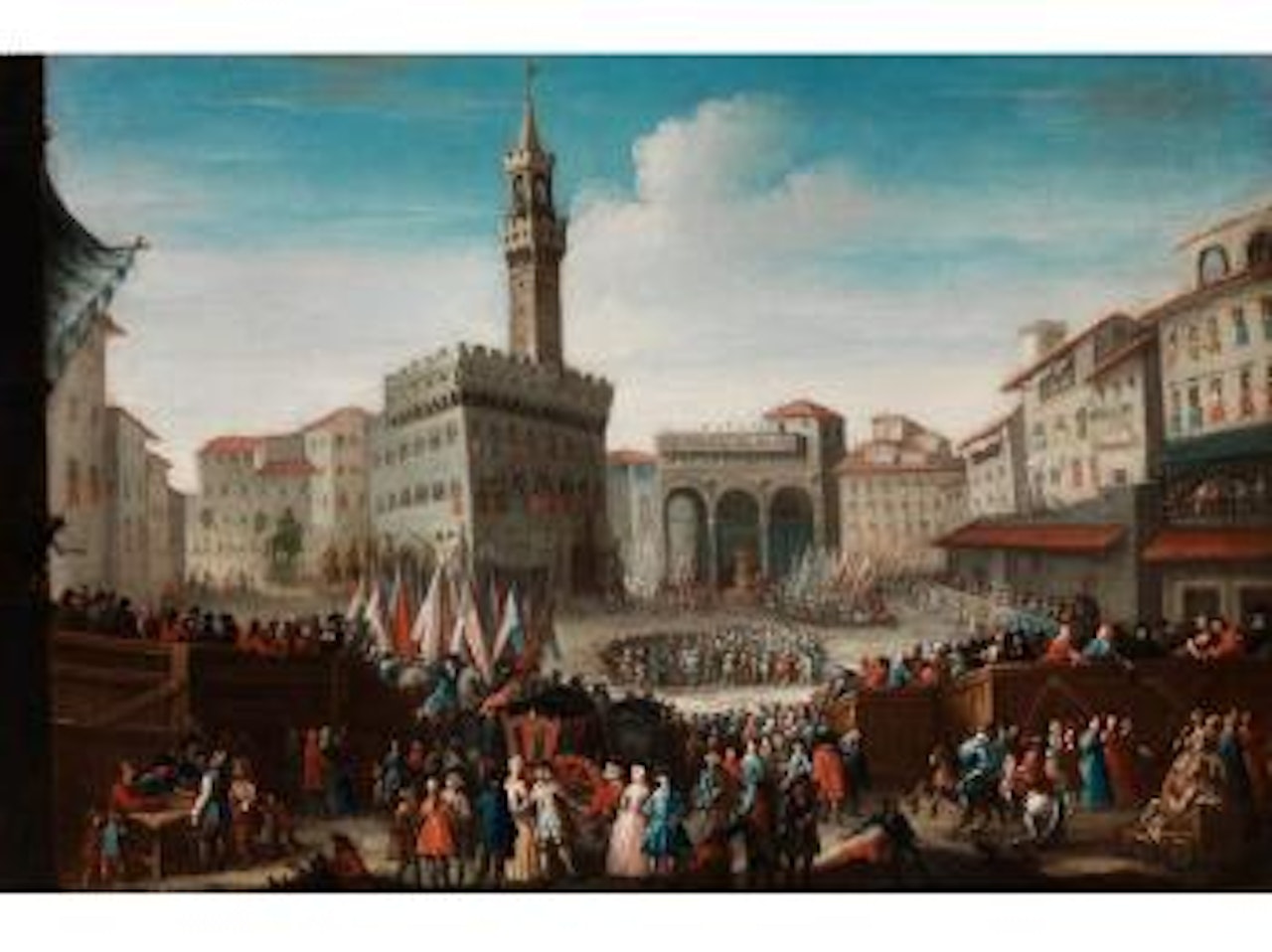 Grosse Festversammlung Auf Der Piazza Della Signoria In Florenz by Italian School