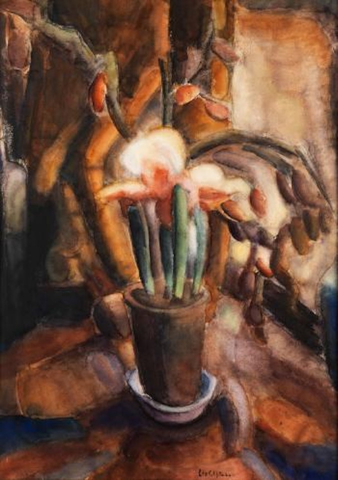 Blumentopf Mit Blühender Amaryllis by Leo Gestel