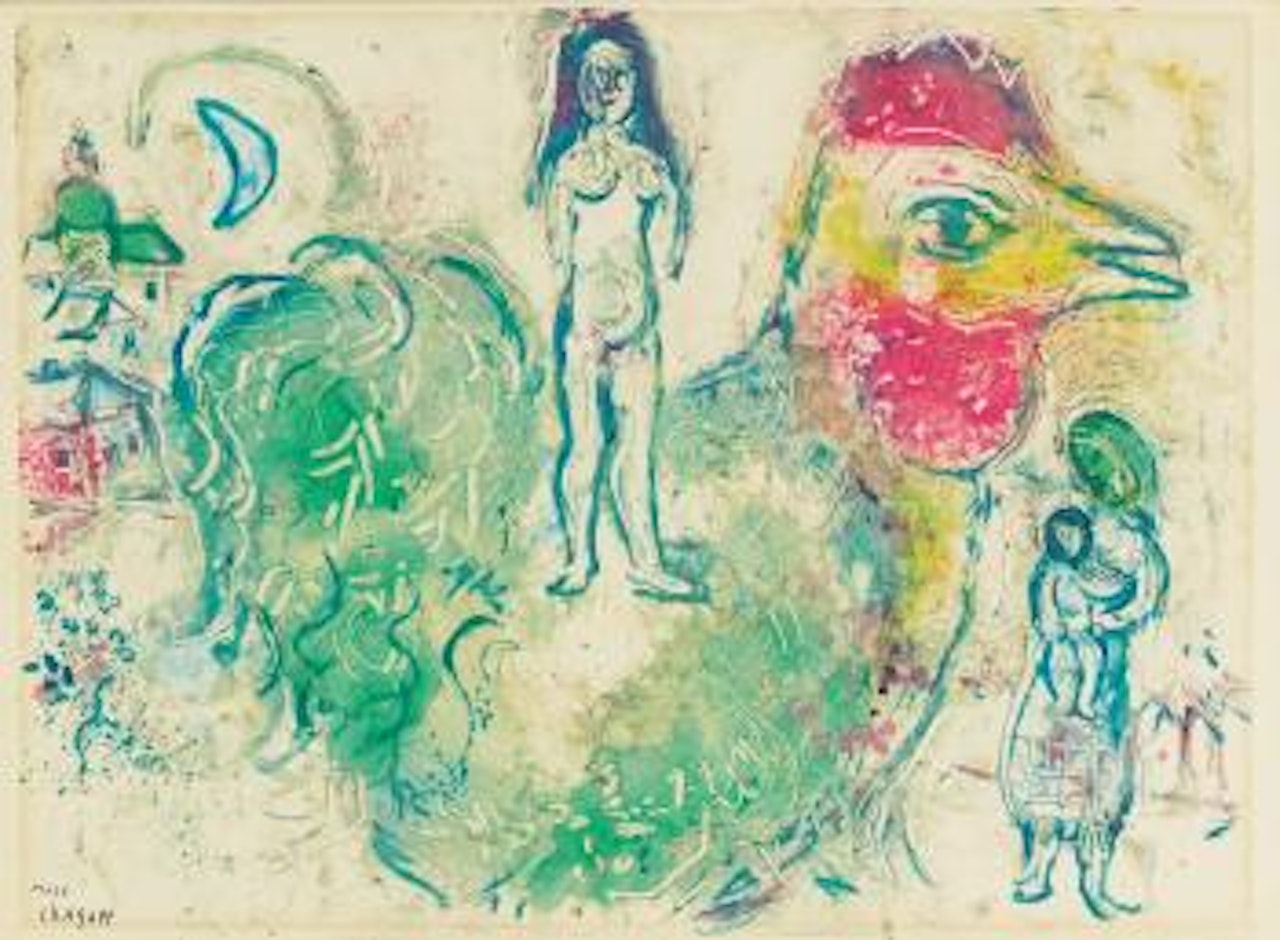 Nu Et Coq Vert (Cramer 15) by Marc Chagall