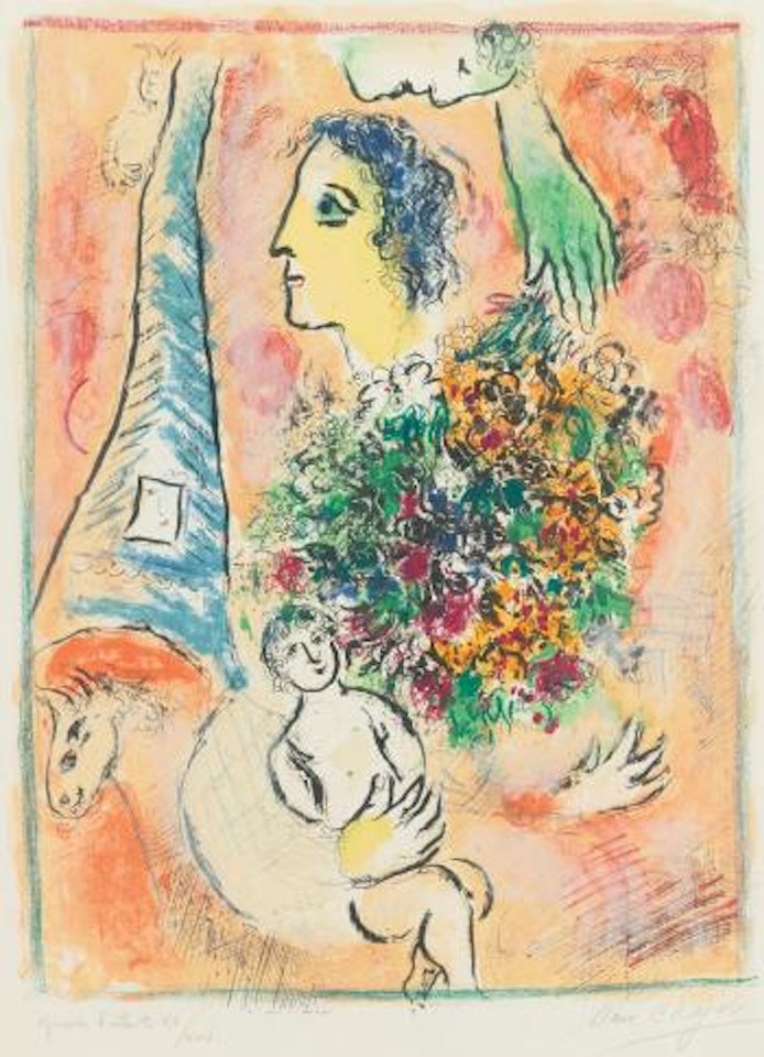 Tribute To The Eiffel Tower (M. 416a) by Marc Chagall