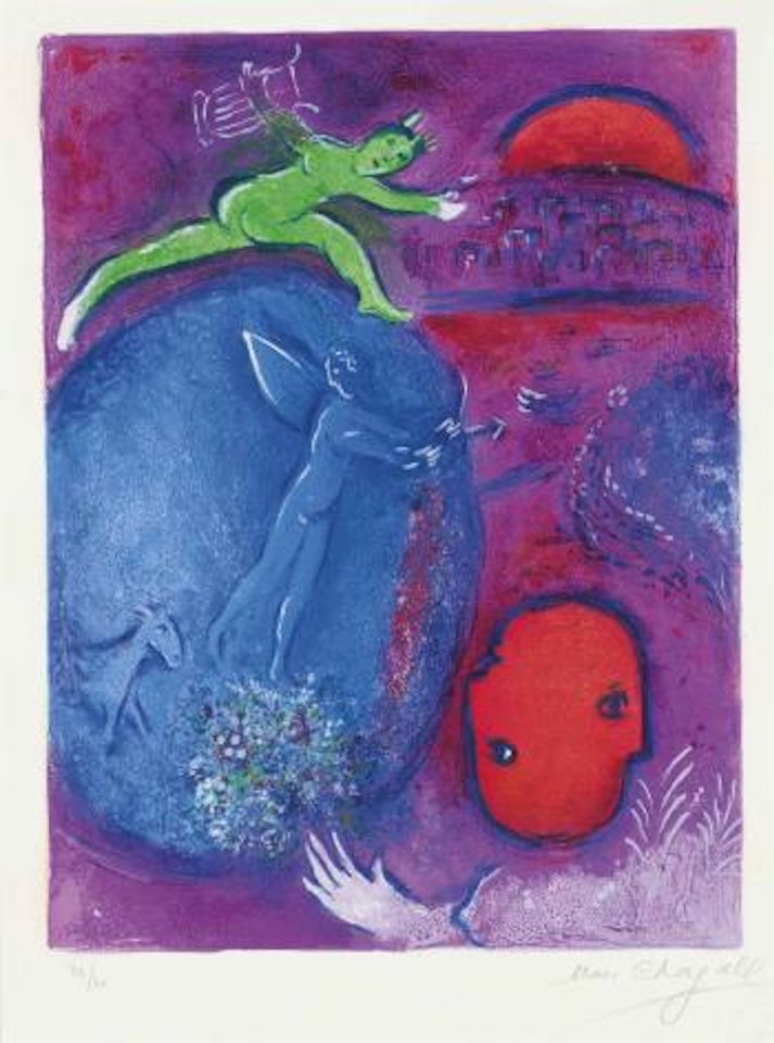 Songe de Lamon et de Dryas, from Daphnis and Chloë (M. 311; see C. books 46) by Marc Chagall