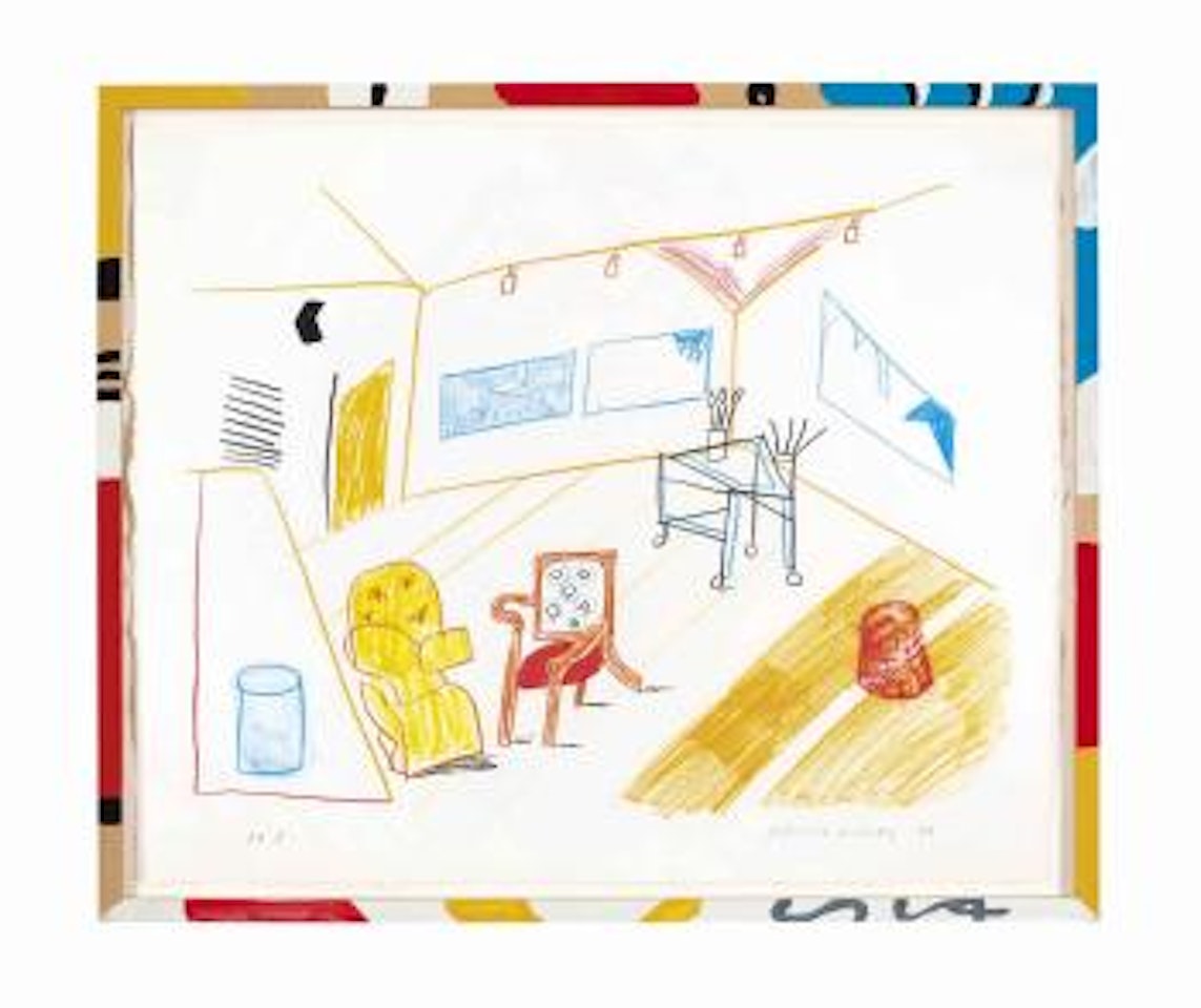 Conversation in the Studio, from Moving Focus (MCAT 260; Tyler 271) by David Hockney