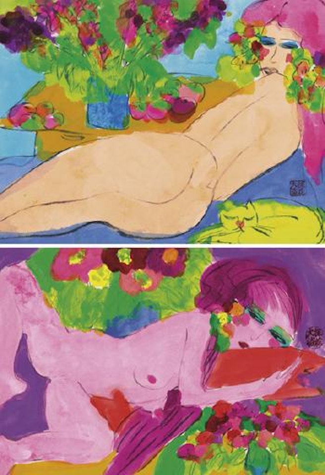 Reclining nude by Walasse Ting