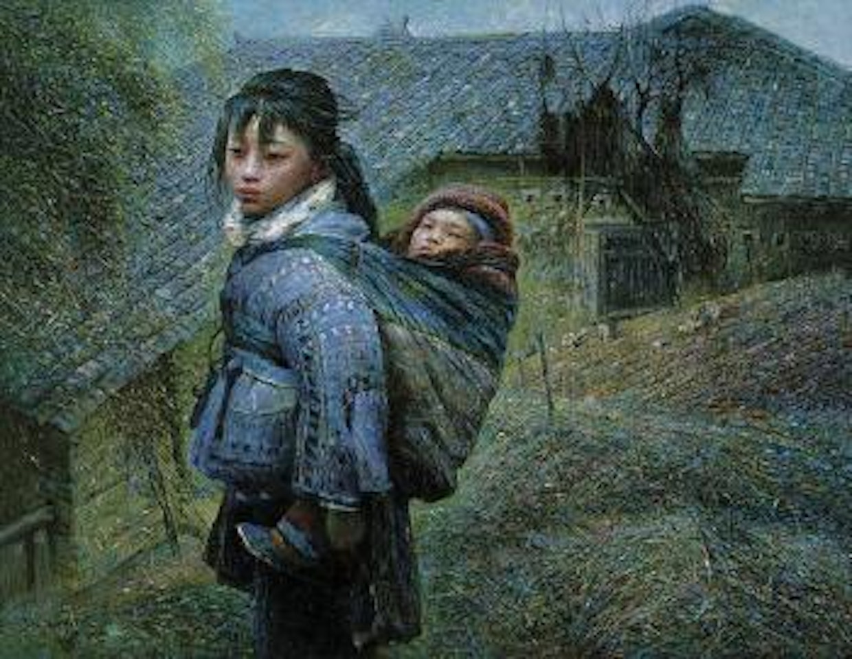 Girl with the child by Luo Zhongli