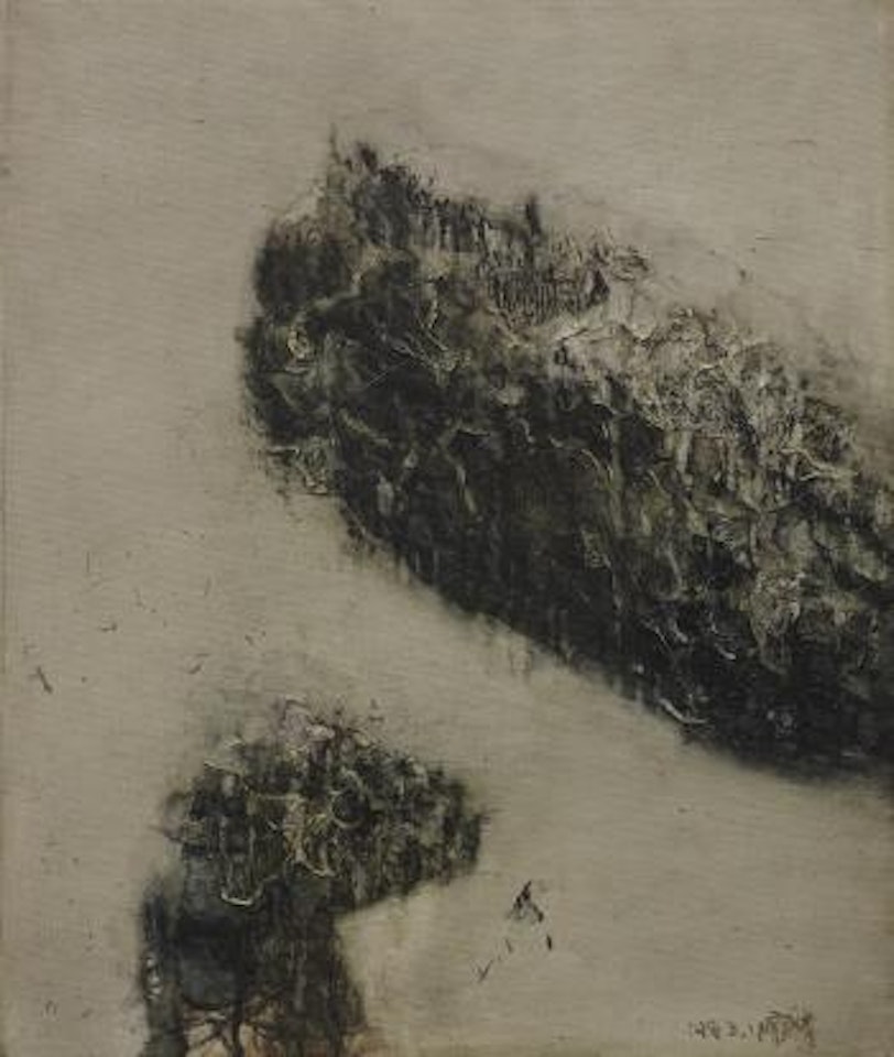Dog and rock by Zhou Chunya