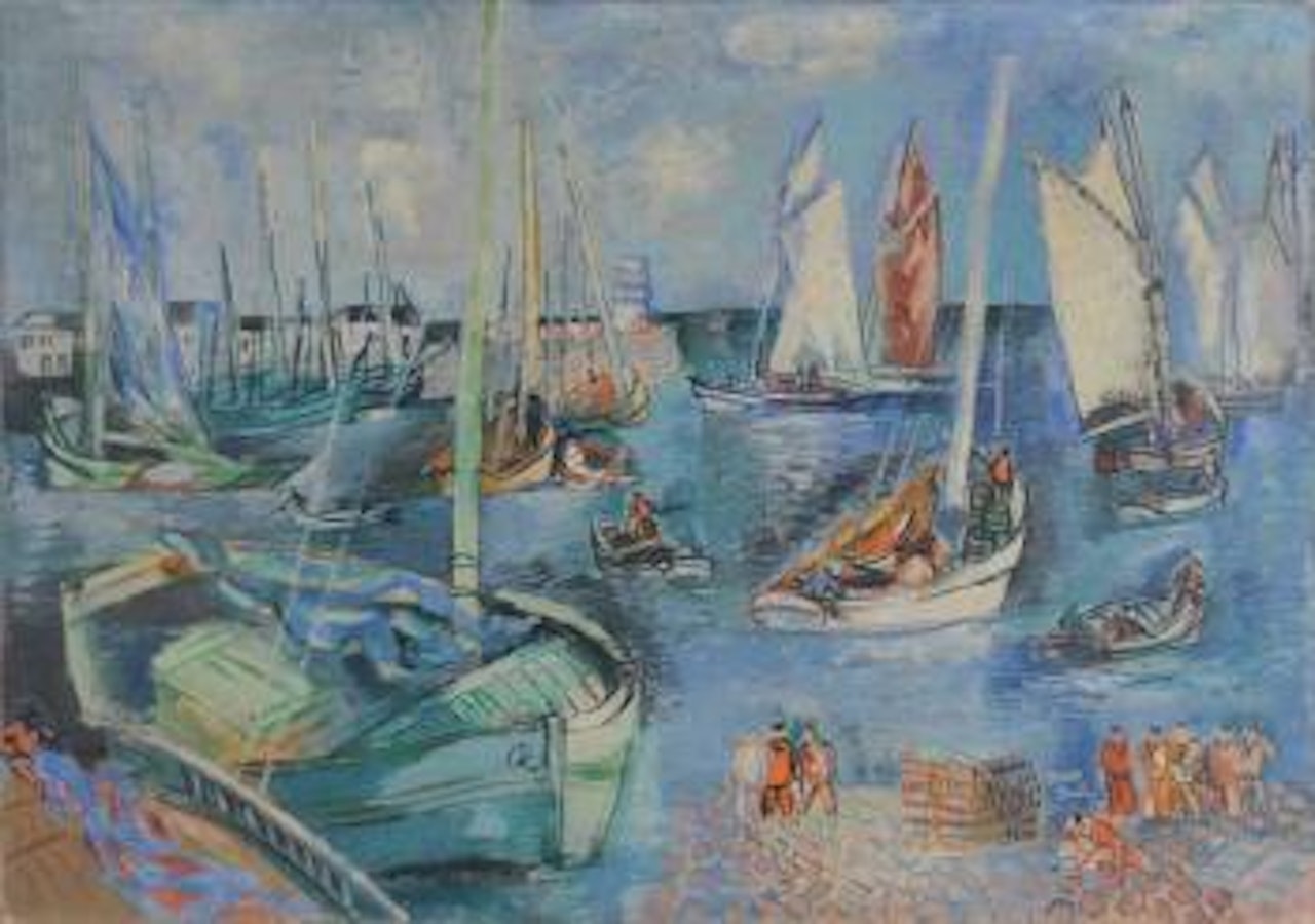 Le port de pêche de Joinville, Ile d' Yeu by Jean Dufy