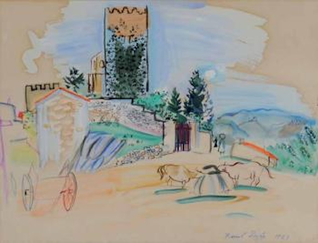 La Tour de Vernet-les-Bains by Raoul Dufy