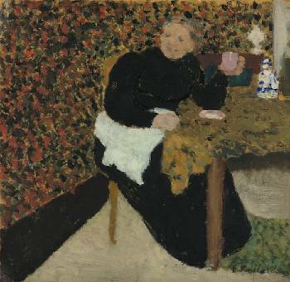 Madame Vuillard Avec Une Tasse Rose by Édouard Vuillard