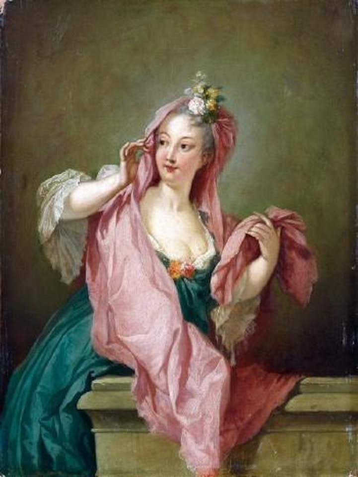 Portrait de dame au drapé rose by Christian Wilhelm Ernst Dietrich