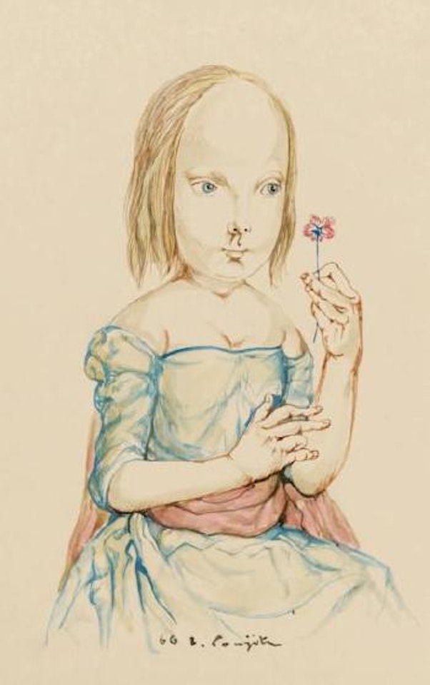 Filette à la petite fleur by Leonard Tsuguharu Foujita