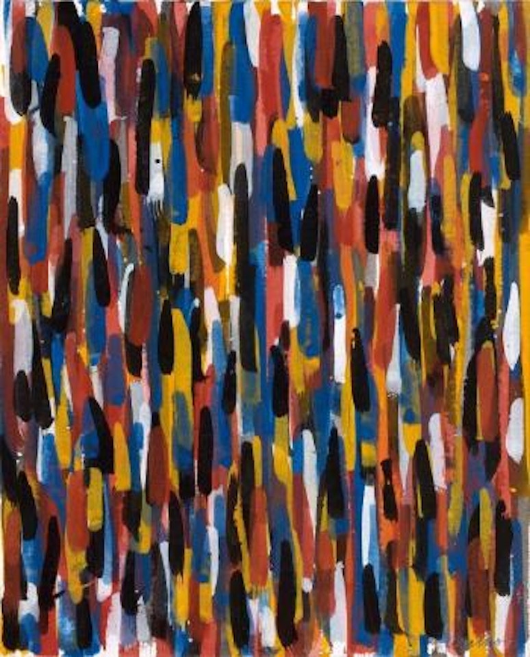 Short vertical brushstrokes by Sol LeWitt