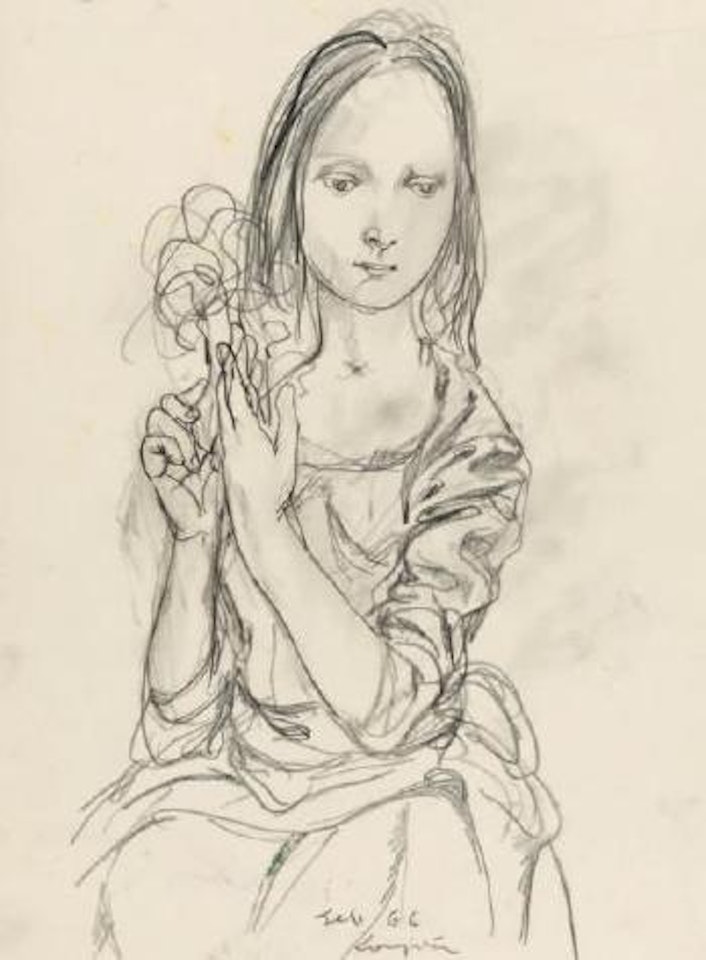 Jeune fille à la fleur by Leonard Tsuguharu Foujita