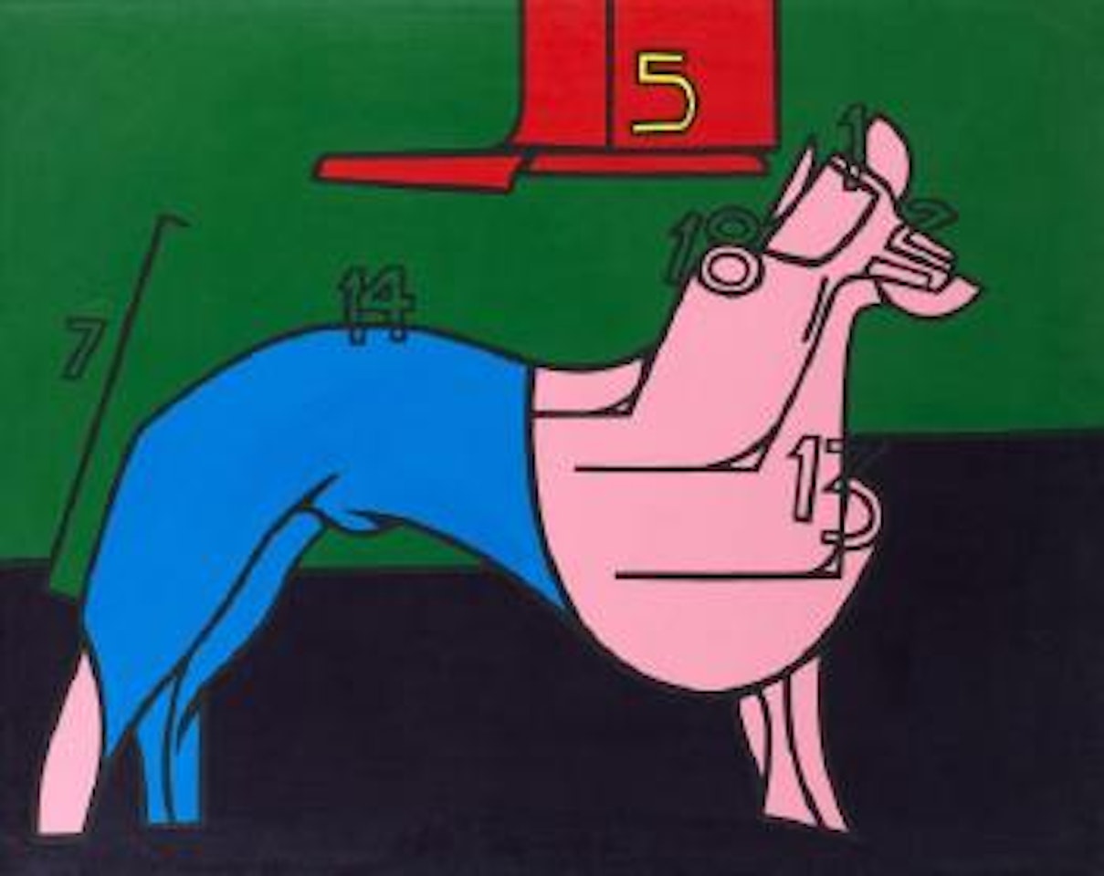 Il cane dated corsa by Valerio Adami