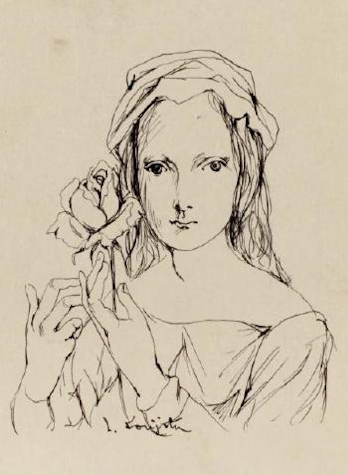 Jeune fille à la rose by Leonard Tsuguharu Foujita