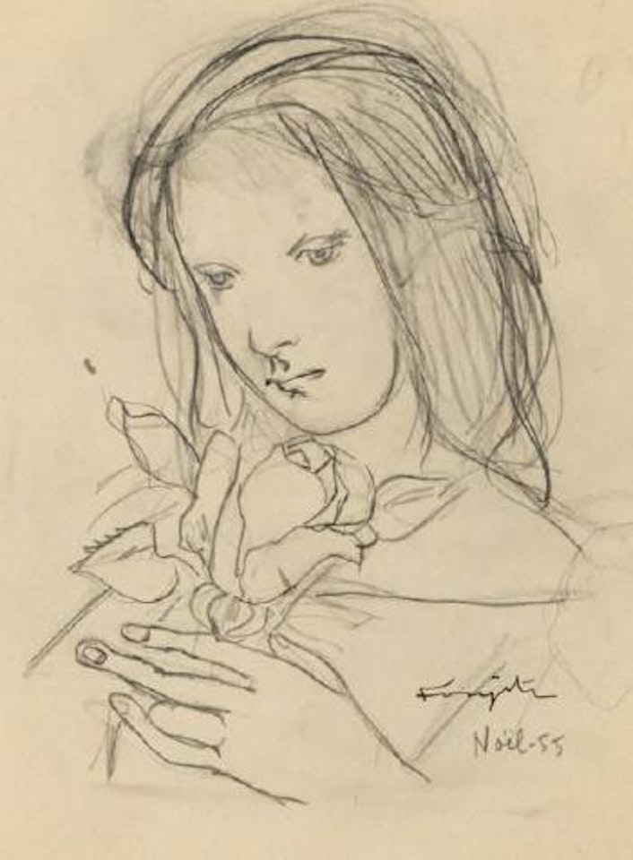 Pensive by Leonard Tsuguharu Foujita