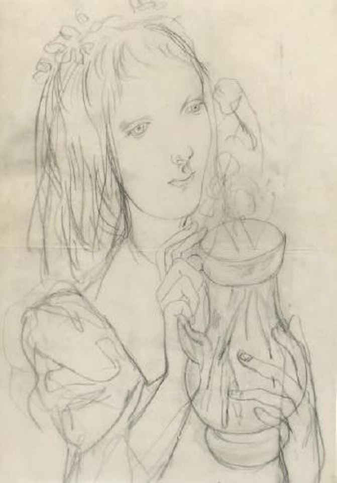 Jeune femme au vase de fleurs by Leonard Tsuguharu Foujita