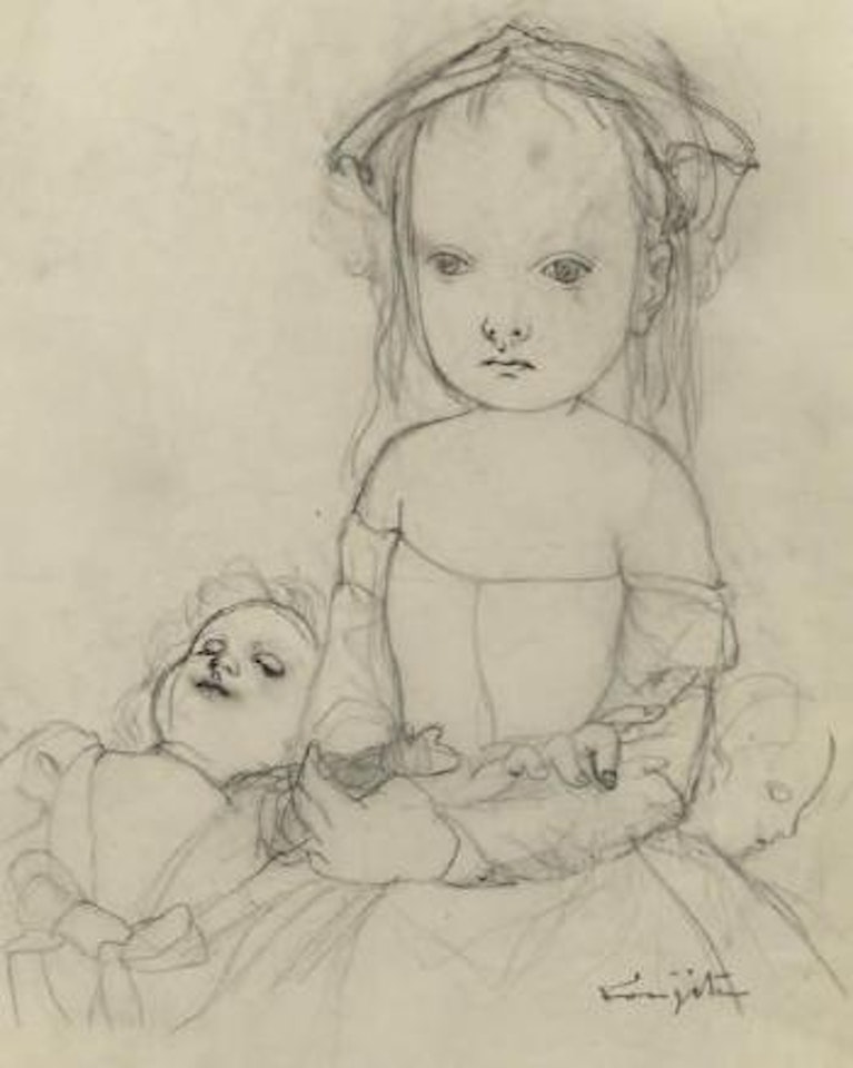 Fillette à la poupée by Leonard Tsuguharu Foujita