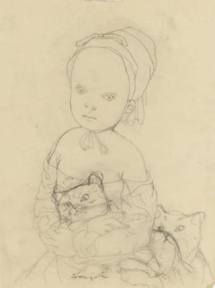 Fillette aux chatons by Leonard Tsuguharu Foujita