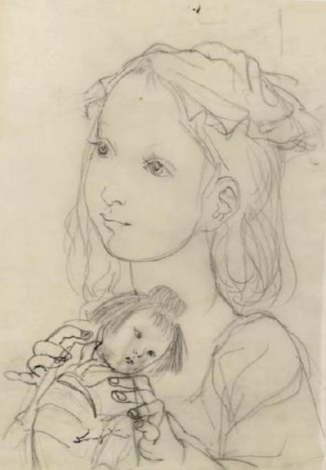 Fillette a la poupée japonaise by Leonard Tsuguharu Foujita