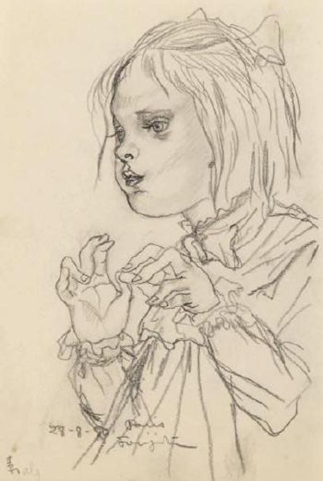 Petite fille espiègle by Leonard Tsuguharu Foujita