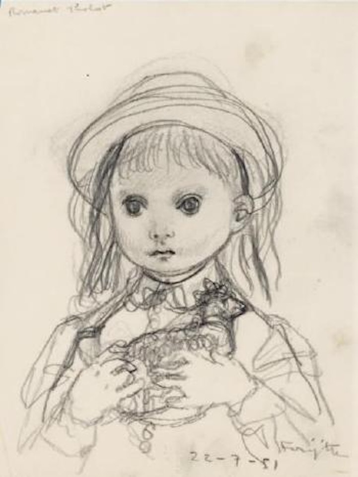 Fillette au petit caniche by Leonard Tsuguharu Foujita