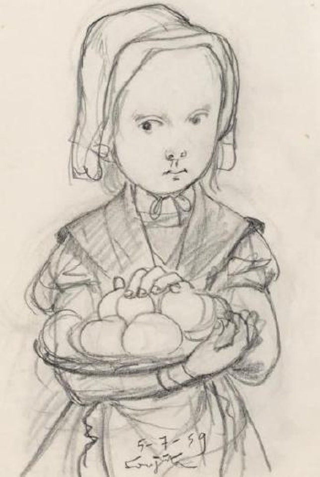 Fillette au plateau de fruits by Leonard Tsuguharu Foujita