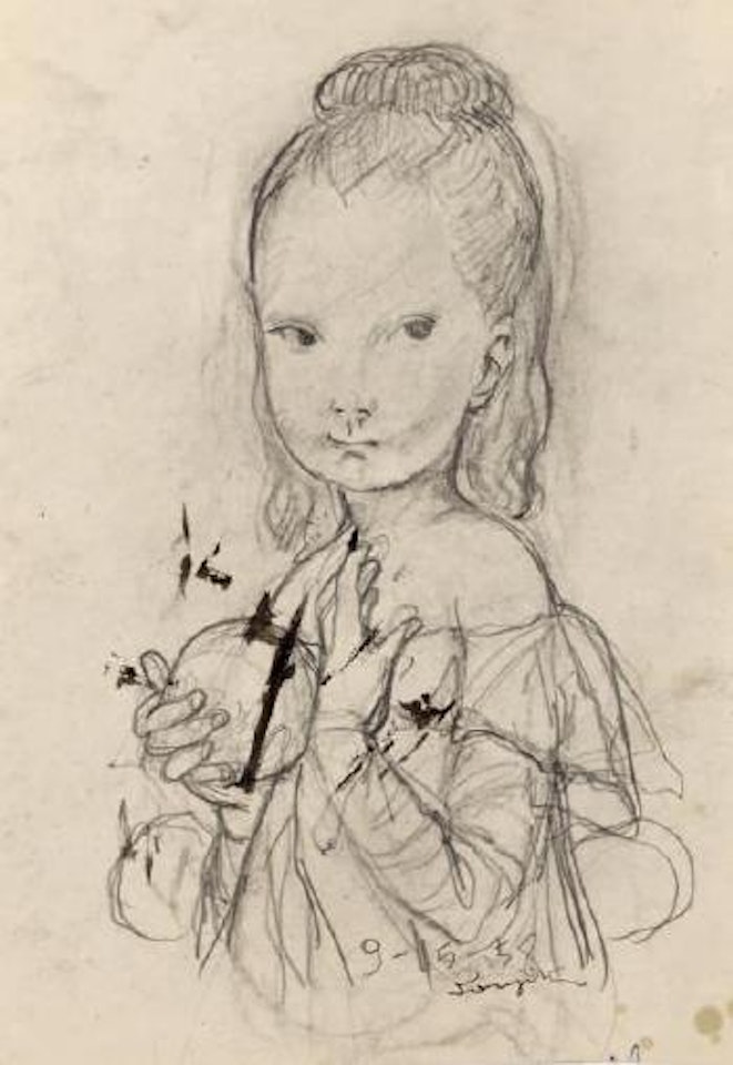 Petite fille à la pomme by Leonard Tsuguharu Foujita