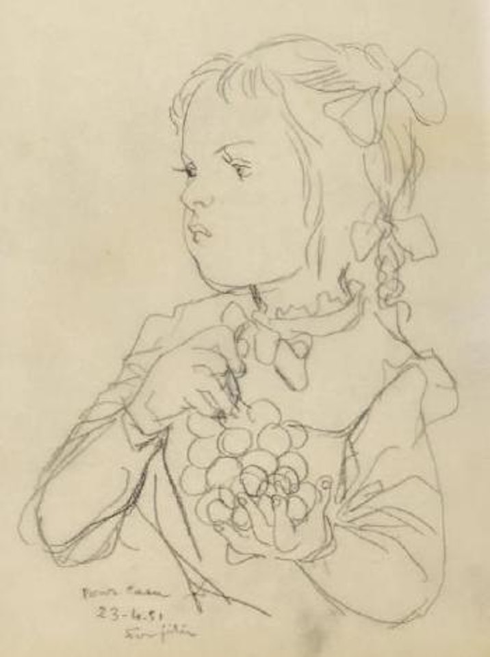 Fillette à la grappe de raisins by Leonard Tsuguharu Foujita