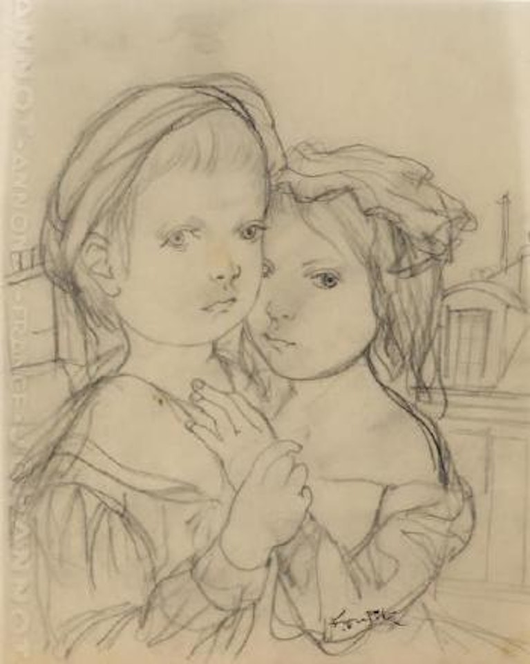 Les deux fillettes by Leonard Tsuguharu Foujita