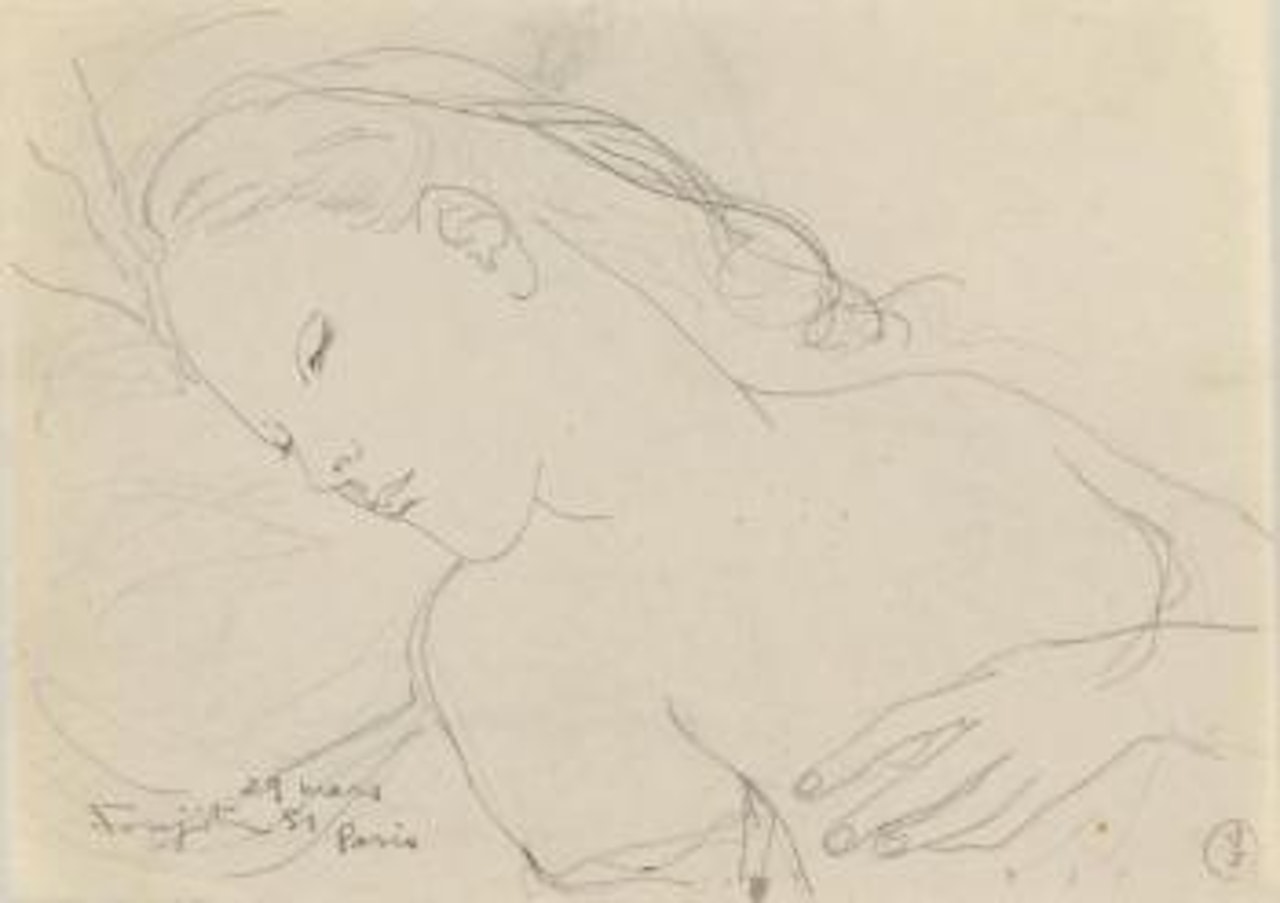 Jeune femme endormie by Leonard Tsuguharu Foujita