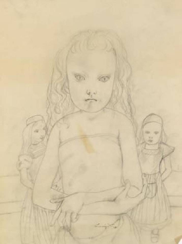 Jeune fille et ses suivantes by Leonard Tsuguharu Foujita