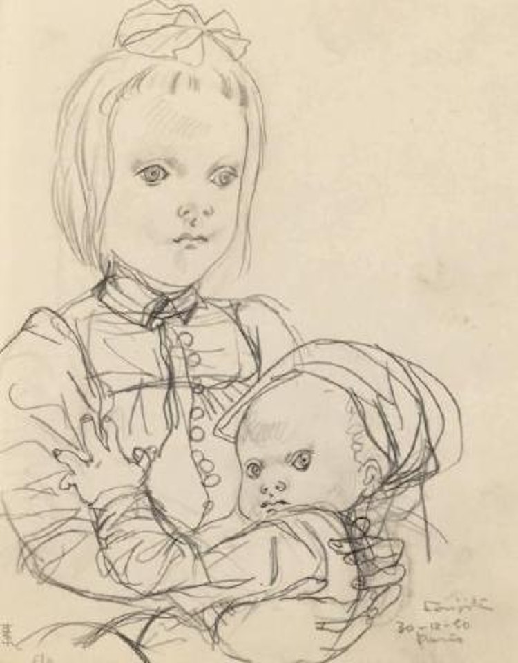 Jeune fille et enfant by Leonard Tsuguharu Foujita