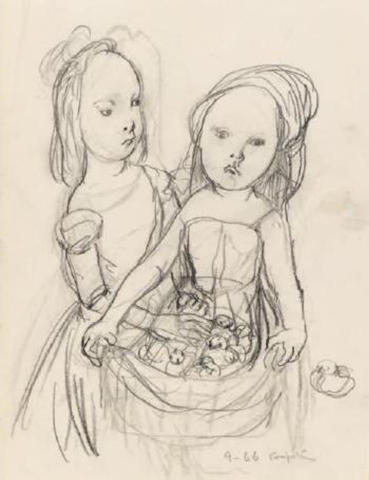Les deux sœurs by Leonard Tsuguharu Foujita