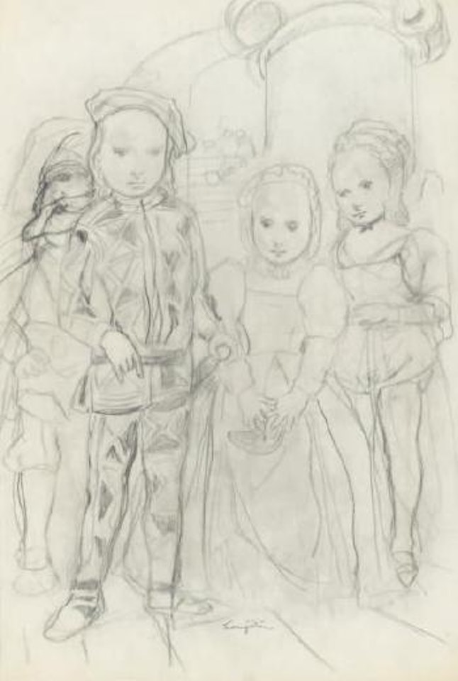 Arlequins et ses colombines by Leonard Tsuguharu Foujita
