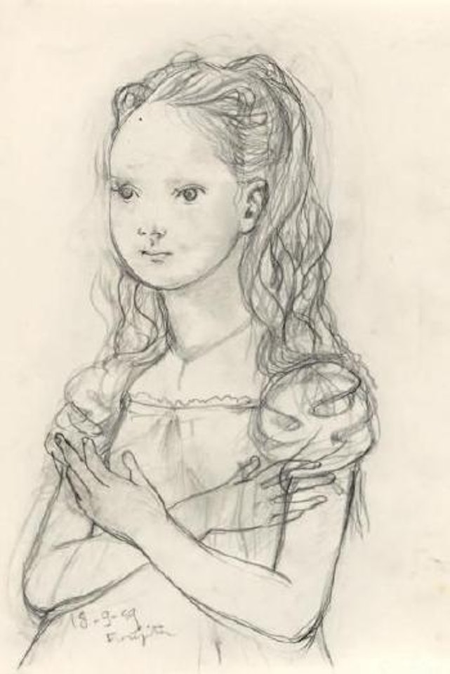 Jeune femme les bras croisés by Leonard Tsuguharu Foujita