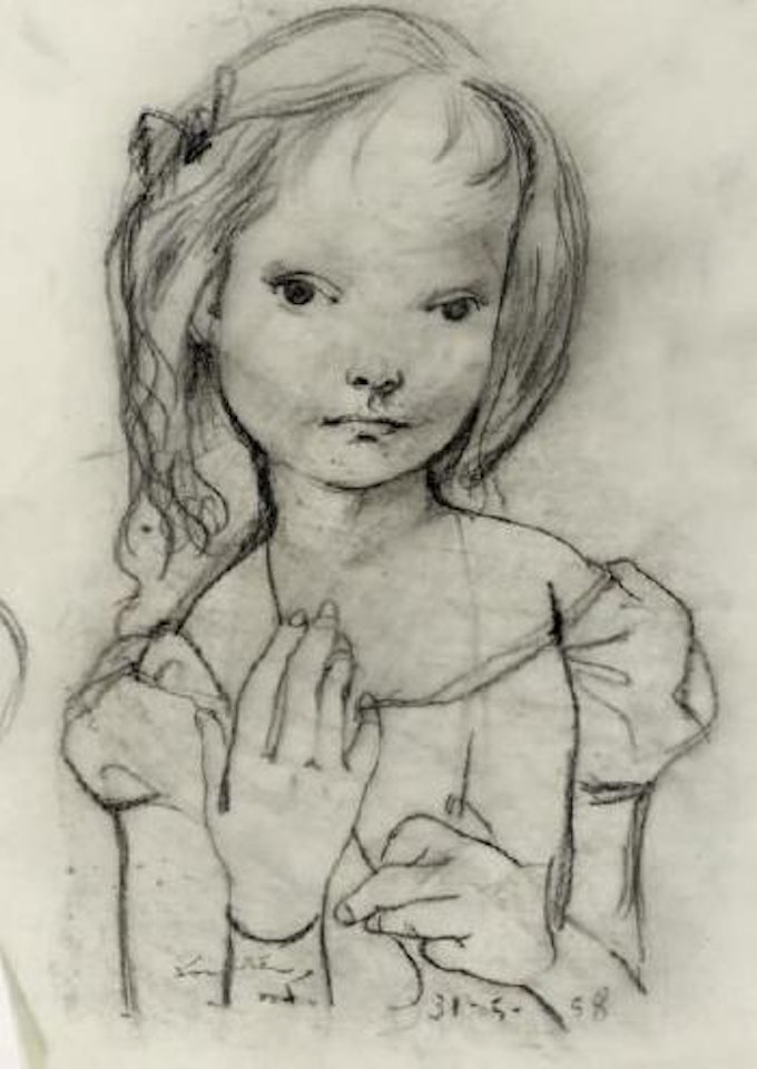 Jeune fille à la barette by Leonard Tsuguharu Foujita