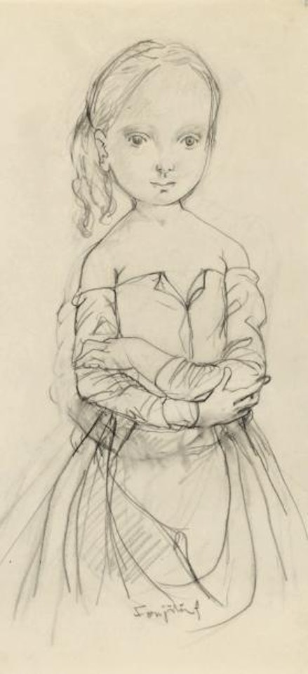 Petite fille à la queue de cheval by Leonard Tsuguharu Foujita