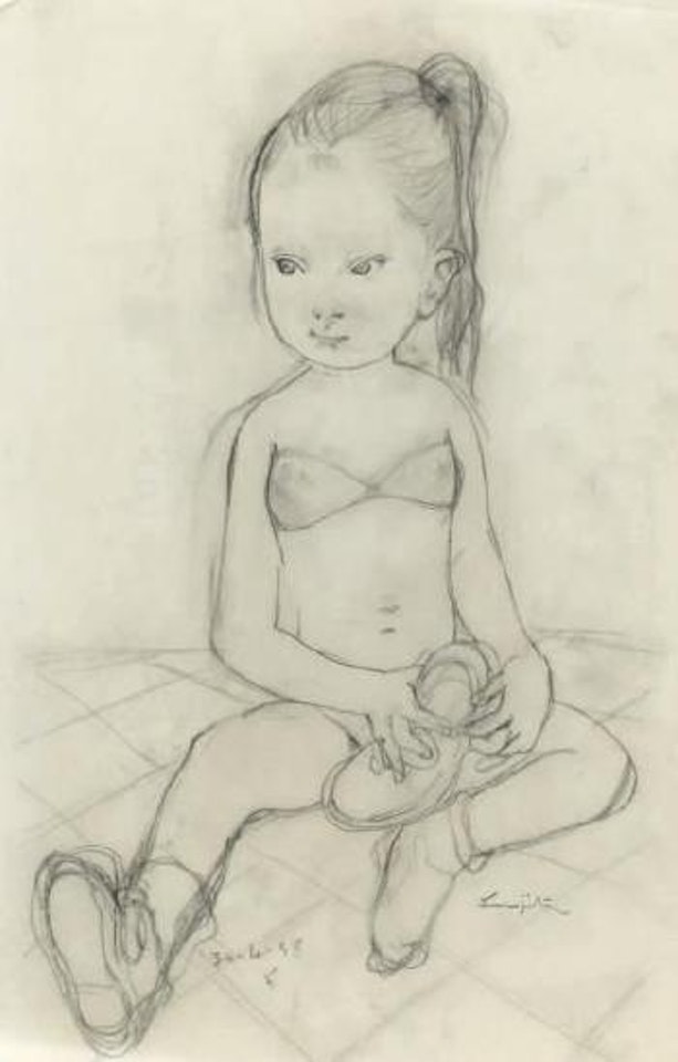 Petite fille et sa chaussure by Leonard Tsuguharu Foujita
