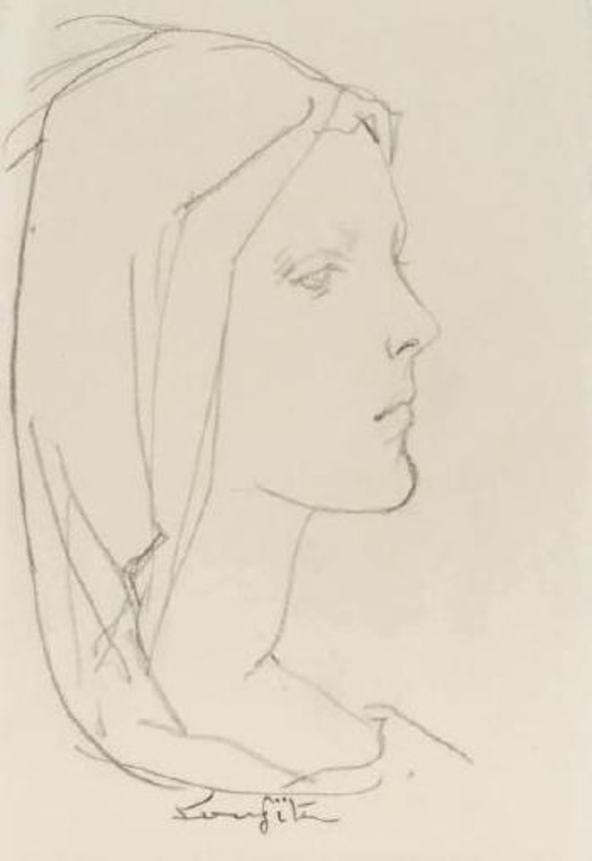 Jeune femme au voile by Leonard Tsuguharu Foujita