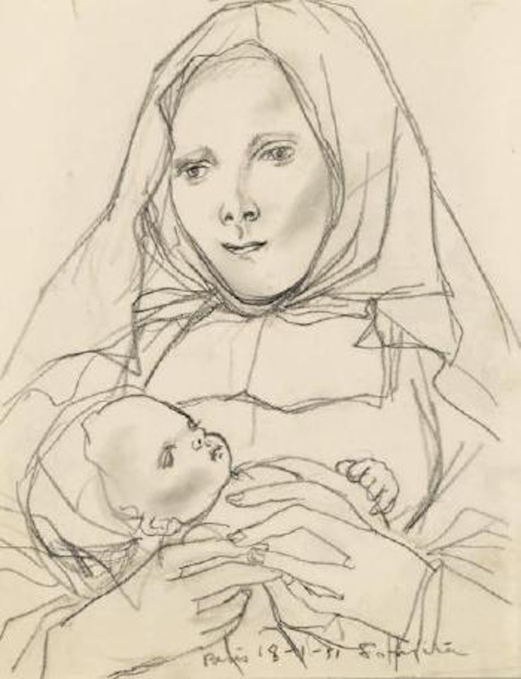 Mère et enfant by Leonard Tsuguharu Foujita