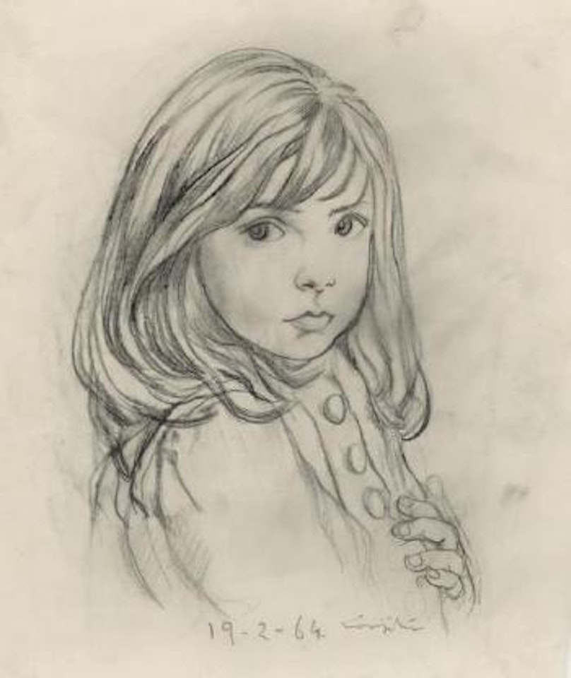 Jeune fille à la blouse rouge by Leonard Tsuguharu Foujita