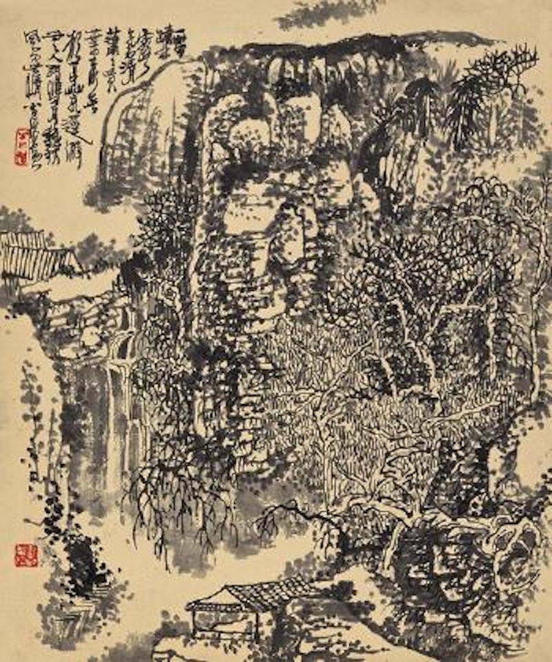 Thatched house by the spring by Huang Qiuyuan